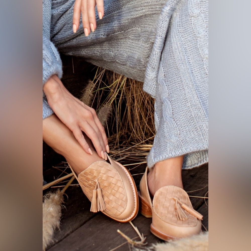 🐙 -HP- 🐙 ELF Nikita Woven Leather Loafers - Picture 2 of 9